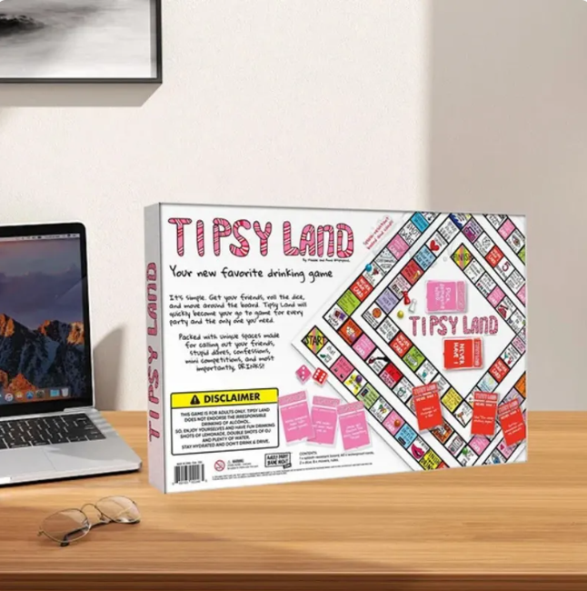 Tipsyland Drinking Party Board Game - Adult Party Game